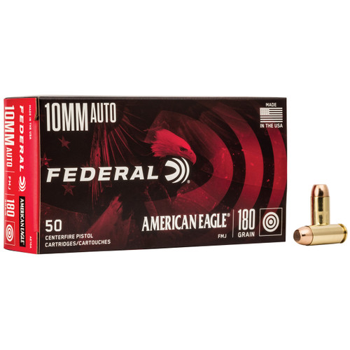 Federal American Eagle 10mm Auto Ammo 180 Grain Full Metal Jacket Box of 50