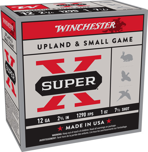 Winchester Super-X 12 Gauge Ammo 2.75" #7.5 Shot 1 oz 1290 fps Box of 250