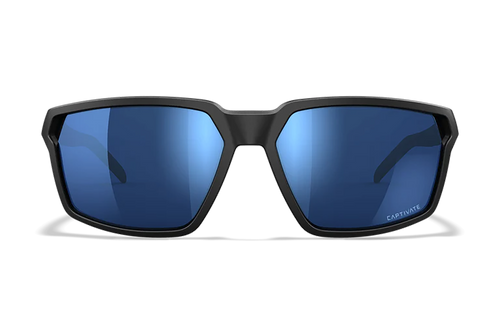 Wiley X Men's Sierra Sunglasses Matte Black Frame Blue Mirror Lens