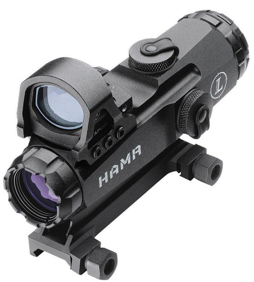 BLEMISHED Leupold Mark 4 HAMR Rifle Scope with DeltaPoint (Incl. Flat Top Mount) - 4x24mm Illum. CM-R2 & 3.5 MOA 32' 2.7" Matte