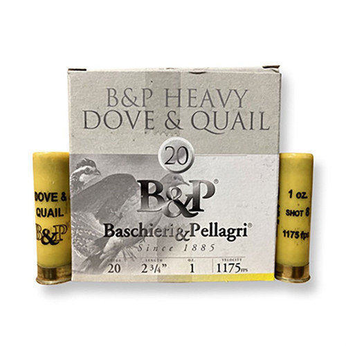 Baschieri & Pellagri Heavy Dove & Quail 20 Gauge Ammo 2-3/4" #8 Lead Shot 1 oz Case of 250