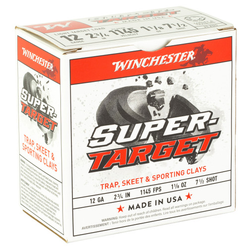 Winchester Super-Target 12 Gauge Ammo 2-3/4" #7.5 Shot 1-1/8 oz Box of 25