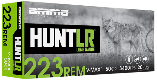 Ammo Inc Hunt 223 Remington Ammo 50 Grain V-Max Box of 20