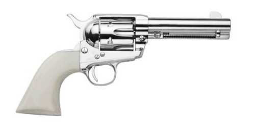 Traditions Frontier 1873 .45 LC Revolver 5.5 Nickel Barrel 6-Shot White PVC Grip