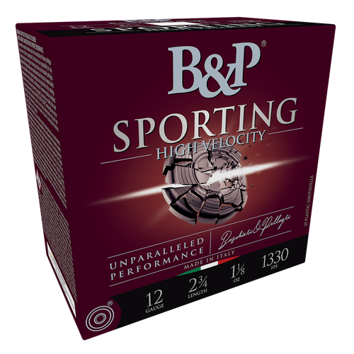B&P 12B8SH75 Sporting Clay 12 Gauge Ammo 2-3/4" 1-1/8 oz #7-1/2 Shot 25 rd bx