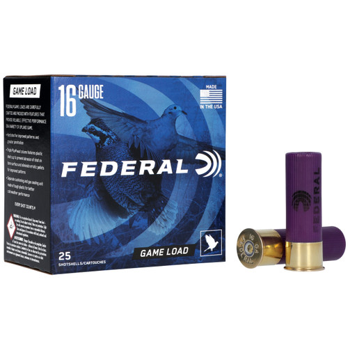 Federal Game-Shok 16 Gauge Ammo 2-3/4" #7.5 Lead Shot 1 oz Box of 25