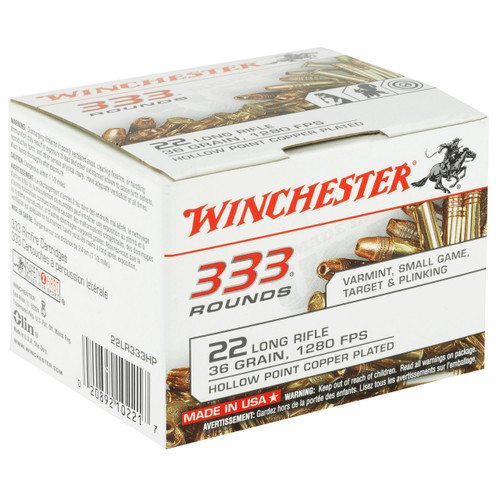 Winchester 22LR Ammo 36 Grain Plated Hollow Point Box of 333