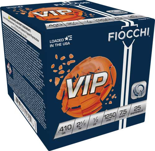 Fiocchi VIP 410 Gauge Ammo 2.5" #7.5 1/2 oz 250 Rounds