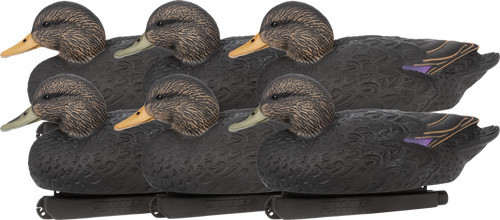 Zink Floater Black Duck Decoy 6-Pack
