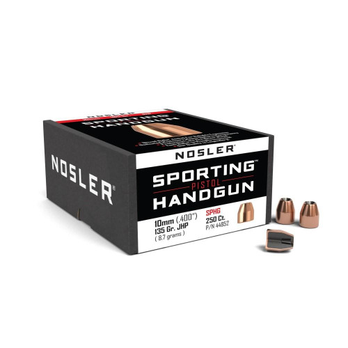 Nosler Sporting Handgun Pistol Bullets .40 Caliber (400 Diameter) 135 Grain Jacketed Hollow Point Box of 250