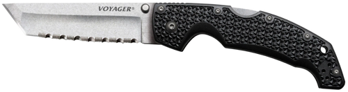 Cold Steel Voyager XL Pocket Knife 5.50" Clip Point AUS-10A Stainless Steel Blade Black Griv-Ex Handle