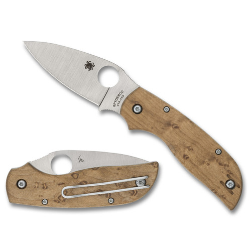 Spyderco Chaparral Slipit Pocket Knife 2.77" Birdseye Maple Handle