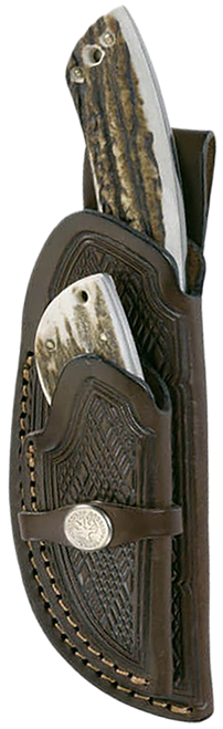 Boker Knives Hunter's Combo Fixed Blade Hunting Knife Set 440 Stainless Steel Blades Stag Handle