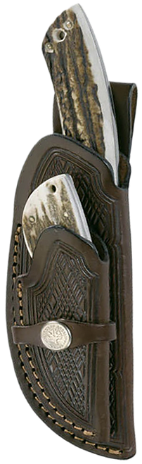 Boker 02BA5130H Hunters Combo Fixed Blade Knife 2.38"/4.25" Caper/Gut Hook 440C Stainless Steel Blade Stag Handle