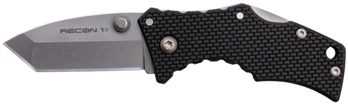 Cold Steel Recon 1 Micro 2-Inch Folding Knife Tanto Plain Stonewashed 4034 SS Blade Black Griv-Ex Handle
