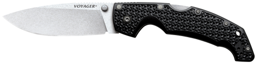 Cold Steel Voyager Pocket Knife 4" Drop Point AUS 10A Steel Blade Griv-Ex Handle Black