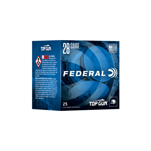 Federal Top Gun Sporting 28 Gauge Ammo 2-3/4" 3/4 oz #9 Shot 25 Rounds