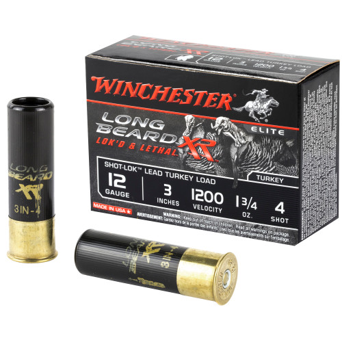Winchester Long Beard XR 12 Gauge Ammo 3" #4 Copper-Plated Lead Shot 1-3/4 oz Box of 10
