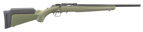 Ruger American Rimfire Bolt Action Rifle 22 LR 18" Satin Blued Threaded Barrel OD Green Synthetic Stock