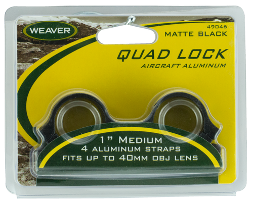 Weaver Quad Lock Detachable 1" Scope Rings Medium Matte
