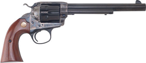 Cimarron SAA Bisley Revolver 7.5" Blued Barrel 38 Special/357 Magnum Walnut Grip