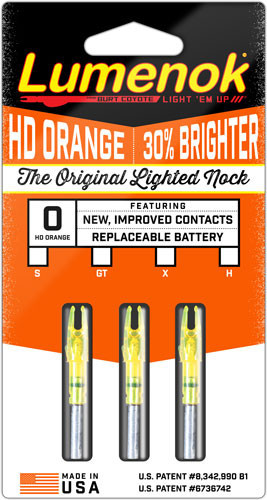 Lumenok GT-Series Lighted Arrow Nock Orange 3PK