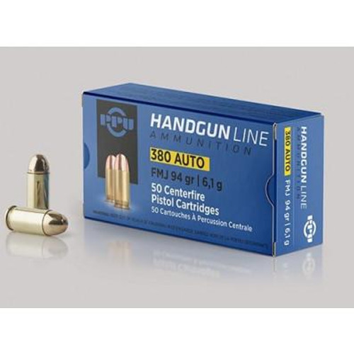 PPU Handgun Ammunition .380 ACP 94 gr FMJ 951 fps 951 fps 1000/ct