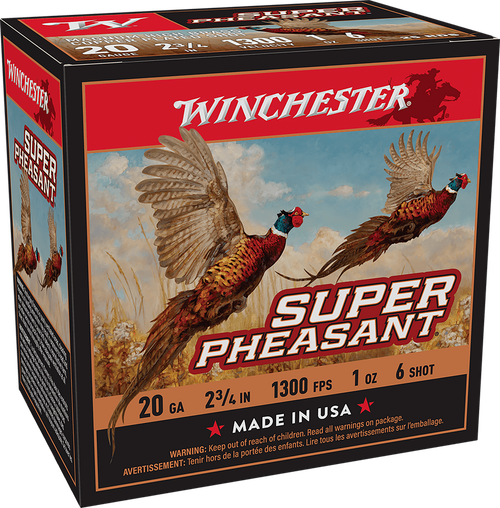 Winchester Super Pheasant Magnum 20 Gauge Ammo 2.75" 1 oz #6 Shot Box of 25 (Case of 10)