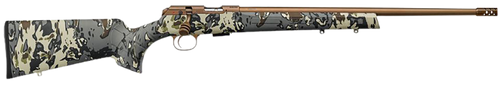 CZ 457 American Hunter Bolt Action Rifle 22 LR 20" Bronze Cerakote Barrel Bronze Cerakote Receiver Veil Camo Stock