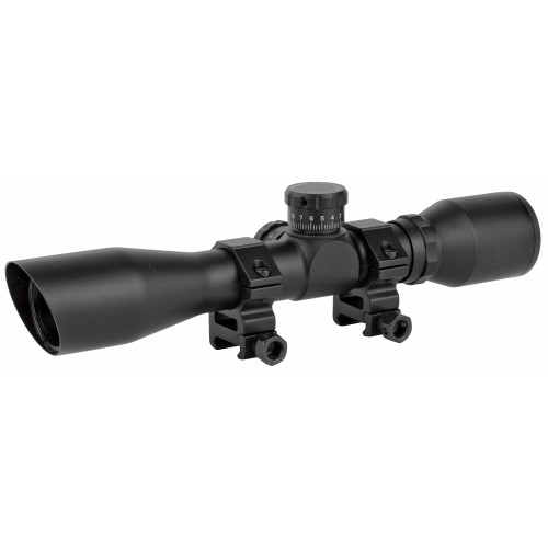 Truglo Tru-Brite Xtreme 4x32mm Compact Tactical Rifle Scope with Rings Matte Black