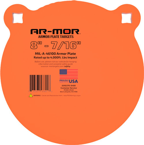 7/16" THICK STEEL ORANGE ROUNDAR-MOR 8" MIL46100 STEEL GONG 7/16" THICK STEEL ORANGE ROUNDAR-MOR 8" MIL46100 STEEL GONG