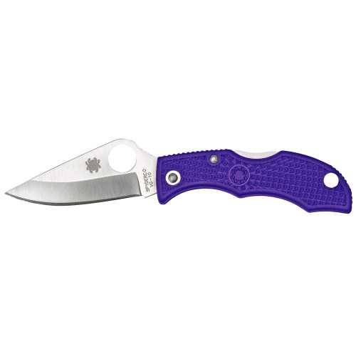 Spyderco Ladybug3 Pocket Knife 1.9" Plain Edge Blade Fiberglass Reinforced Nylon Handle Purple