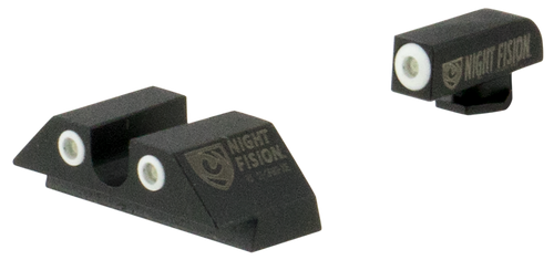 Night Fision GLK001007WGW Tritium Night Sight Set for Glock 17/17L/19/22 Green Tritium with White Outline
