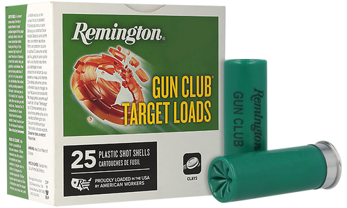 Remington Gun Club Target Load 12 Gauge Ammo 2-3/4" 1-1/8 oz #7.5 25 Count (Consistent Performance for Clay Shooting)