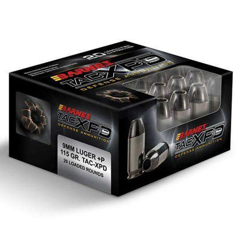 Barnes TAC-XPD 9mm 115 Grain Hollow Point Box of 20