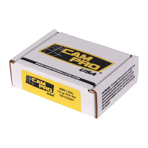 Campro Bullets 9mm .355" 115gr Plated Round Nose 100/Box