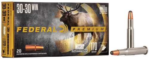 Federal Premium 30-30 Win Ammo 170 Grain Nosler Partition Box of 20