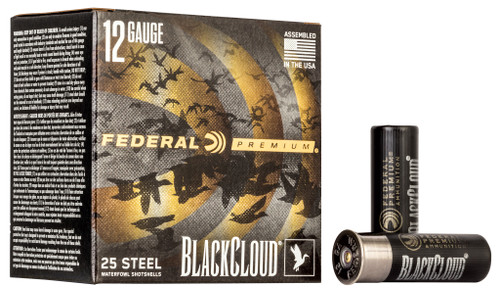 Federal Black Cloud FS Steel 12 Gauge Ammo 3" 1-1/4 oz #1 Steel Shot Box of 25