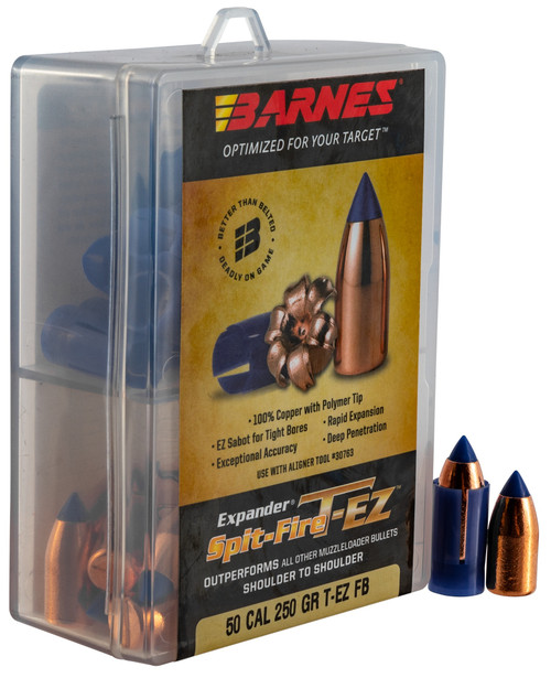 Barnes SpitFire T-EZ Muzzleloader Bullets with Sabot .50 Caliber .451 250 Grain 24 Count