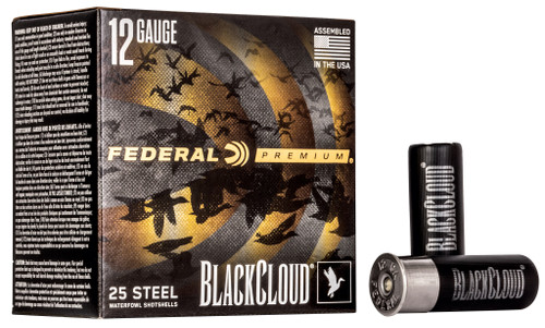 Federal Premium Black Cloud Waterfowl 12 Gauge Ammo 2-3/4" #3 Steel Shot 1-1/8 oz Box of 25