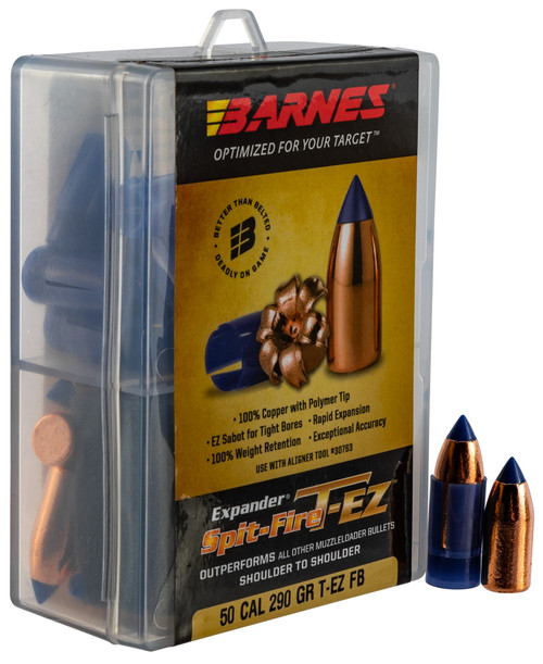 Barnes SpitFire T-EZ Muzzleloader Bullets with Sabot .50 Caliber .451 290 Grain 15 Count