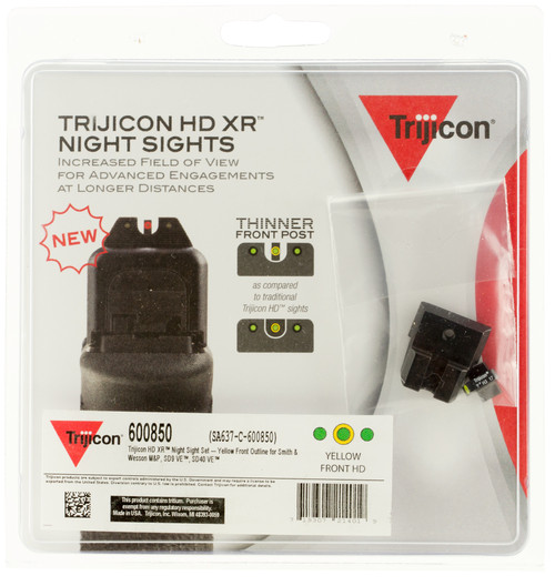 Trijicon HD XR Night Sight Set for S&W M&P SD9 VE & SD40 VE Yellow Front Outline