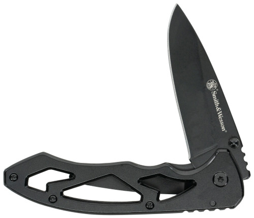 Smith & Wesson CK400LCP Pocket Knife 3" Drop Point 7Cr17MoV Satin Blade Aluminum Handle Gray