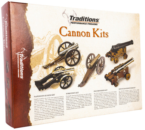 Traditions Mini Old Ironsides Black Powder Cannon Kit 50 Caliber Steel Barrel Hardwood Carriage