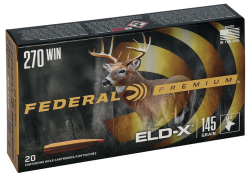 Federal Premium 270 Winchester Ammo 145 Grain Hornady ELD-X Polymer Tip Box of 20