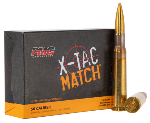 PMC X-TAC Match .50 Caliber Rifle Ammunition 740 Grain SLD 2728 FPS Box of 10
