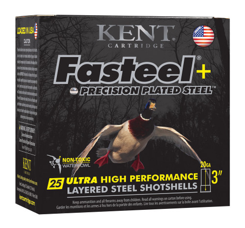 Kent Fasteel 20 Gauge Ammo 3" #2 & #4 Steel Shot 1 oz Box of 25