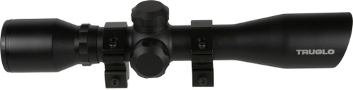 TRUGLO Compact Rimfire Rifle Scope 4x 32mm Duplex Reticle with Rings Matte Black