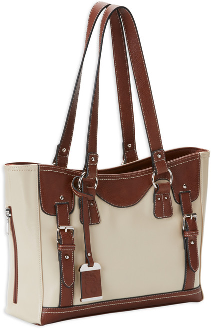 Bulldog Cases BDP052 Tote Purse Holster Sand Stone Leather 17x12x5 Inches