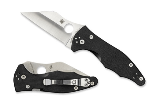 Spyderco Yojimbo 2 Pocket Knife 3.20" Wharncliffe Plain Satin CPM S30V Blade Black G10 Handle